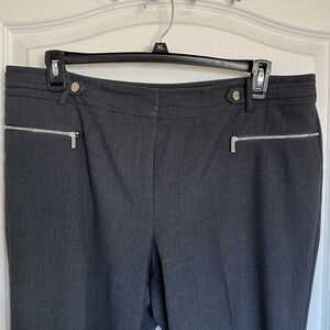 Charcoal Calvin Klein pants with silver zipper